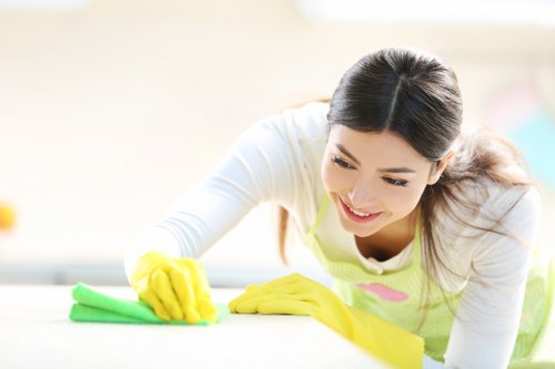 Local technician cleaning vinyl flooring in Catford