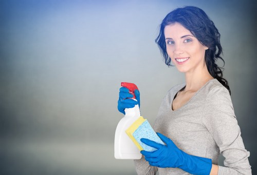 Professional cleaners preparing a Catford flat for move in